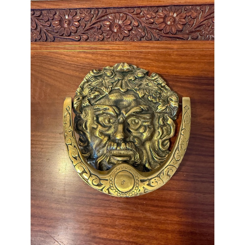 Vintage Brass Bacchus Door Knocker –‎ 5.5" x 5.25"